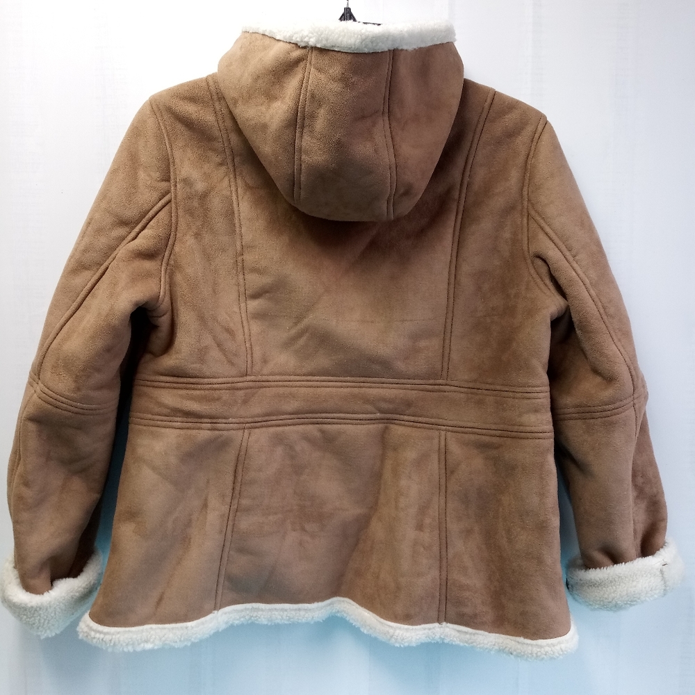 Details Women's Winter Faux Fur Hooded Sherpa Lined Jacket - L - Picture 6 of 8